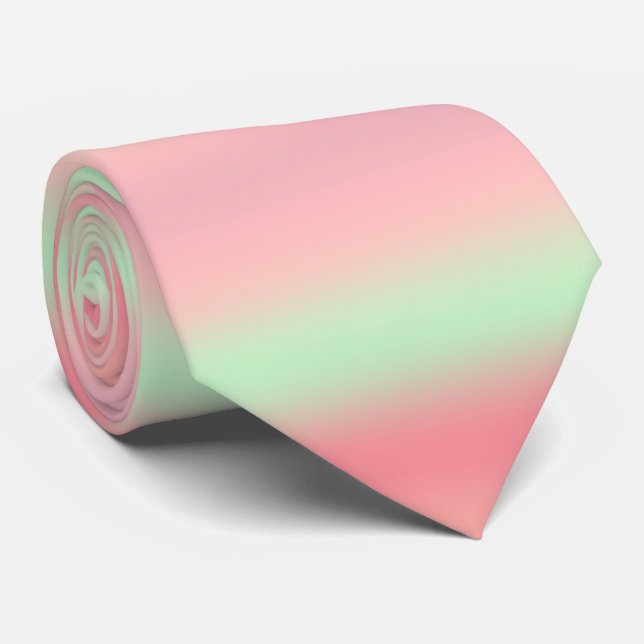 Elegant Pink and Green Ombre Neck Tie (Rolled)