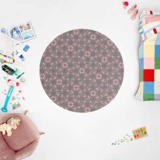 Elegant Pink And Grey Abstract Outdoor Rug