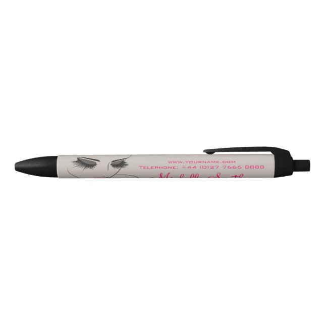Elegant Pink and Grey Lash Extension Beauty Salon  Pen (Top)