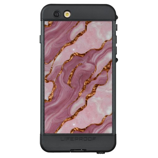 Elegant Pink and Mauve marble w Copper Veins LifeProof NÜÜD iPhone 6s Plus Case