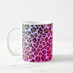 Elegant pink and orange leopard cheetah pattern coffee mug