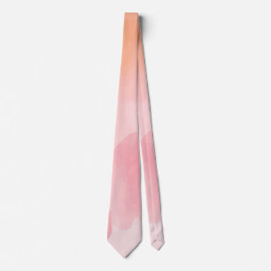 Elegant Pink and Orange Watercolor Modern Artistic Neck Tie