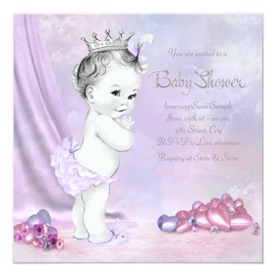 Pink And Purple Baby Shower Invitations 10