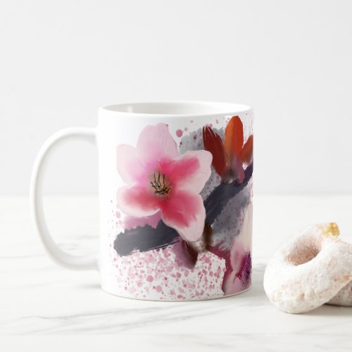 Elegant Pink and Purple Cherry Blossoms Coffee Mug