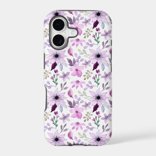 Elegant Pink and Purple Flower Pattern iPhone 17 Case