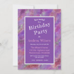 Elegant Pink And Purple Marble Invitation