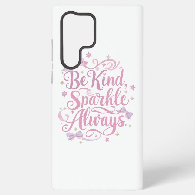 Elegant Pink and Purple Sparkle Script Samsung Galaxy Case (Back)