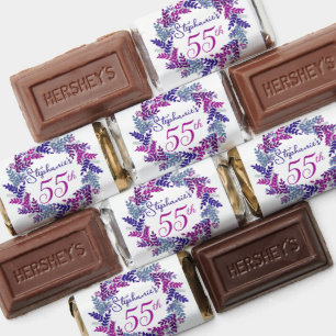 Elegant Pink and Purple Wreath 55th Birthday Party Hershey's Miniatures
