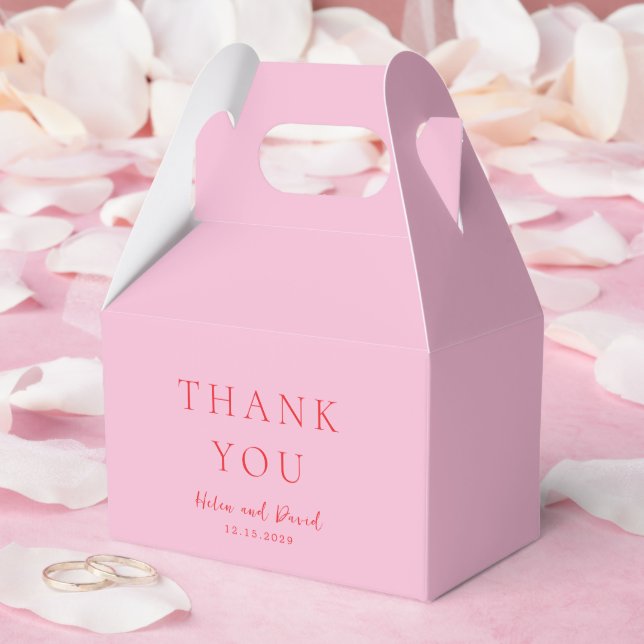 Elegant Pink and Red Classic Wedding Favor Boxes (Wedding)