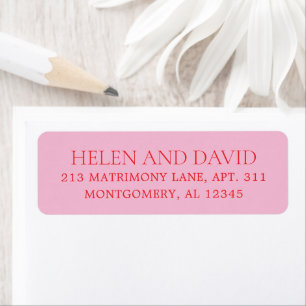Elegant Pink and Red Classic Wedding Label