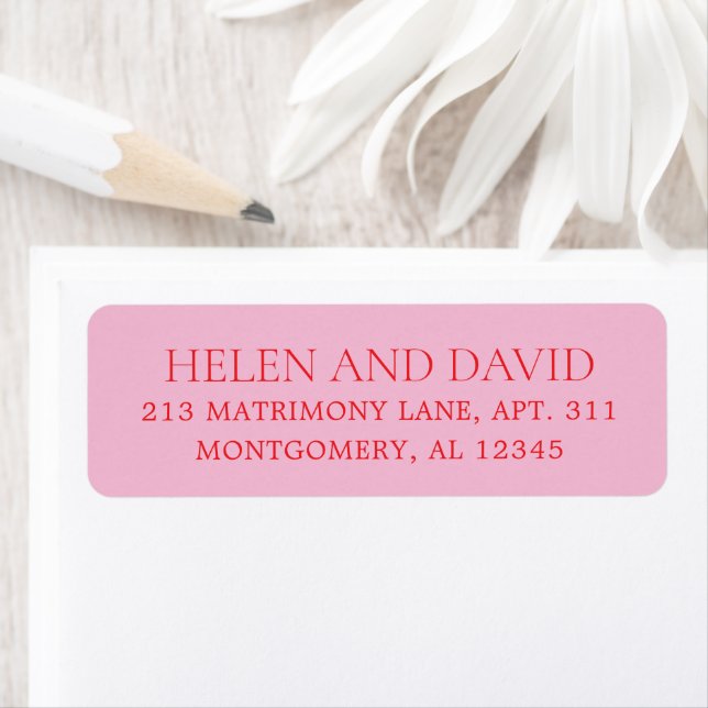 Elegant Pink and Red Classic Wedding Label (Insitu)