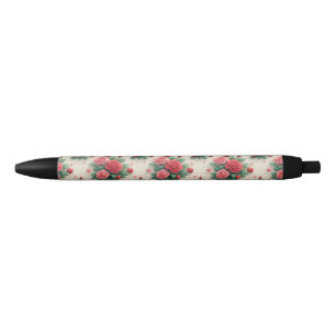Elegant Pink and Red Rose Bouquets Pen