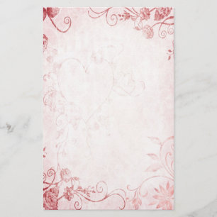 Elegant Pink and Red Vintage Wedding Stationery