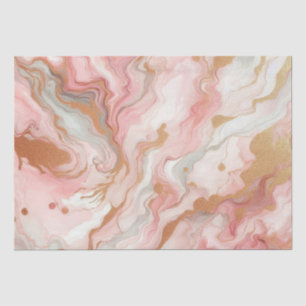 Elegant Pink and Rose Gold Foil Marble Tissue Paper