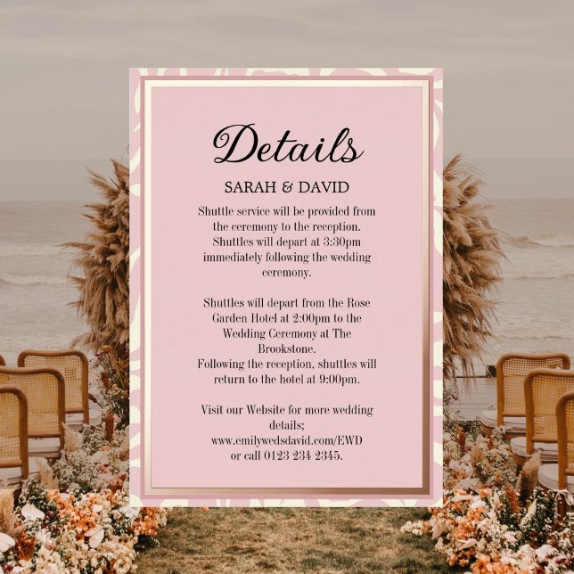 Elegant Pink and Rose Gold Wedding Enclosure  Foil Invitation (Creator Uploaded)