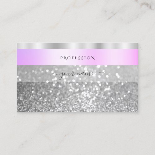 Elegant Pink and Silver Sparkling Glitter Shimmery Business Card