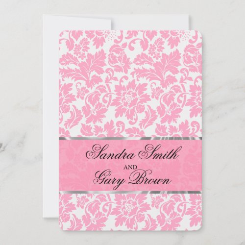 Elegant Pink And White Floral Damas Wedding  Invitation