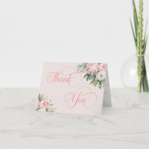 Elegant Pink and White Floral Islamic Wedding Thank You Card