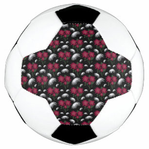 Elegant Pink and White Floral Pattern Soccer Ball