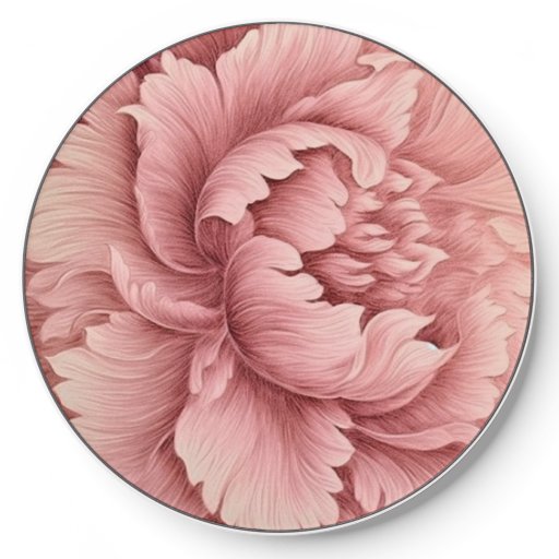 Elegant Pink and White Floral Wireless Charger