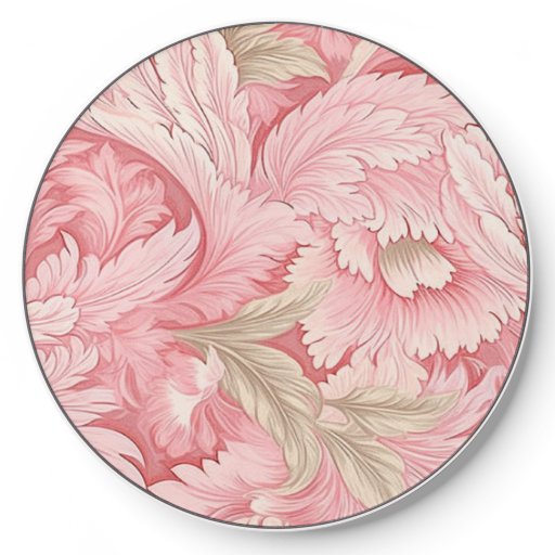 Elegant Pink and White Floral Wireless Charger