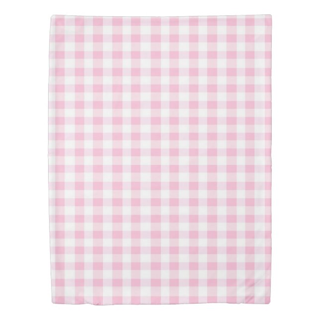 Elegant Pink and White Gingham Pattern  Duvet Cover (Front)