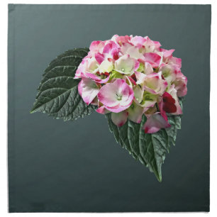 Elegant Pink and White Hydrangea Cloth Napkin