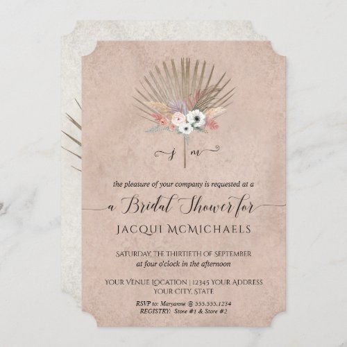 Elegant Pink and White Orchid Floral Bridal Shower Invitation
