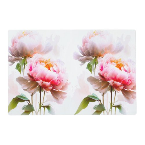 Elegant Pink And White Peonies flowers Placemat