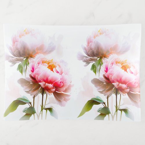 Elegant Pink And White Peonies flowers Trinket Tray