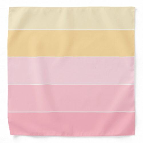 Elegant Pink And Yellow Color Harmony Striped Bandana