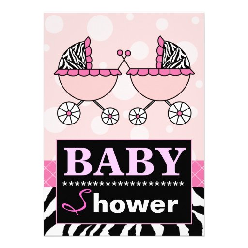 Zebra Baby Girl Invitations 9