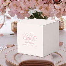 Elegant Pink Baby Shower Favor Box
