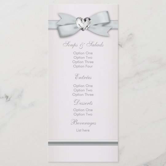 Elegant Pink Baby Shower Menu Cards
