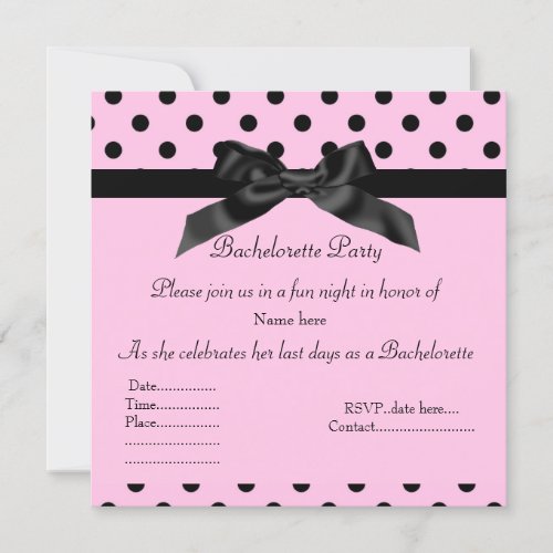 ELEGANT PINK BACHELORETTE INVITATION