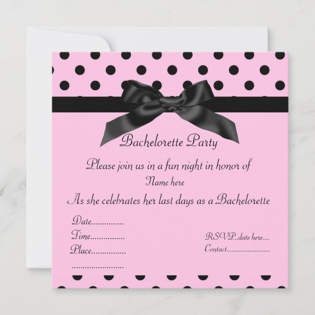 ELEGANT PINK BACHELORETTE INVITATION (Front)