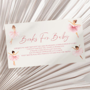 Elegant Pink Ballerina Baby Shower Books For Baby  Enclosure Card