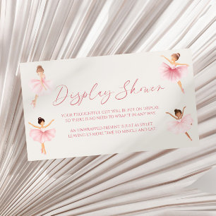 Elegant Pink Ballerina Baby Shower Display Shower Enclosure Card