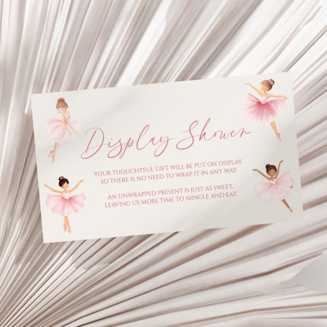 Elegant Pink Ballerina Baby Shower Display Shower Enclosure Card (Creator Uploaded)