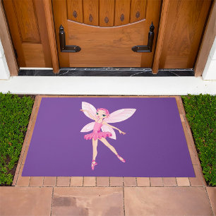 Elegant Pink Ballerina Fairy For Dance Lovers Doormat