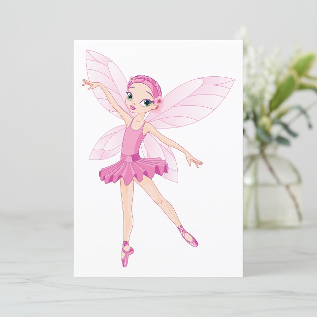 Elegant Pink Ballerina Fairy For Dance Lovers  Invitation (Creator Uploaded)