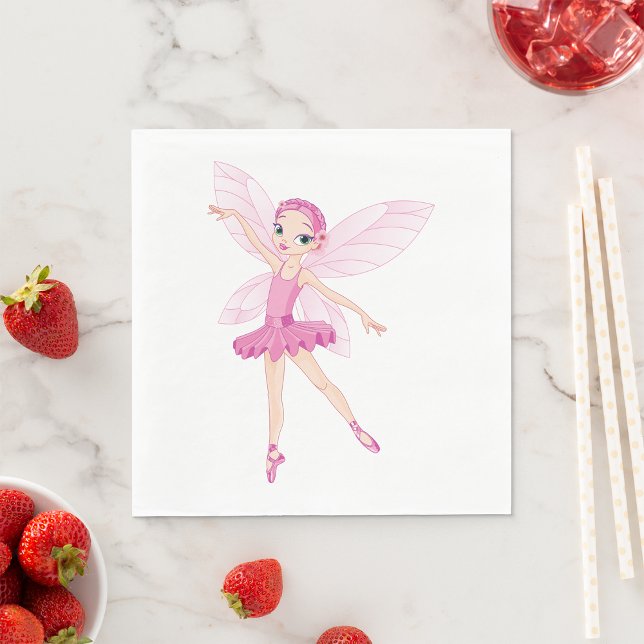Elegant Pink Ballerina Fairy For Dance Lovers  Napkins (Creator Uploaded)