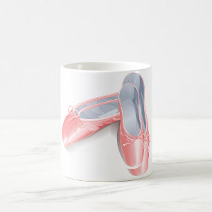 Elegant Pink Ballet Flats Cute Girly Dance Shoes Coffee Mug