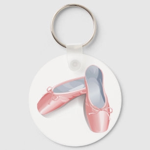 Elegant Pink Ballet Flats Cute Girly Dance Shoes Keychain