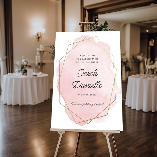 Elegant Pink Bat Mitzvah Welcome
