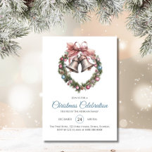Elegant Pink Bell Wreath Christmas Celebration