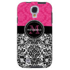 Elegant Pink Black Damask Personalized
