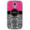 Elegant Pink Black Damask Personalized