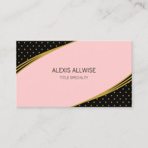 Elegant Pink Black & Golden Business Card