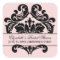 Elegant Pink Black Scrollwork Bridal Shower